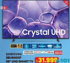 SAMSUNG 58U8000F 58 İNÇ UHD SMART TV AKILLI TELEVİZYON